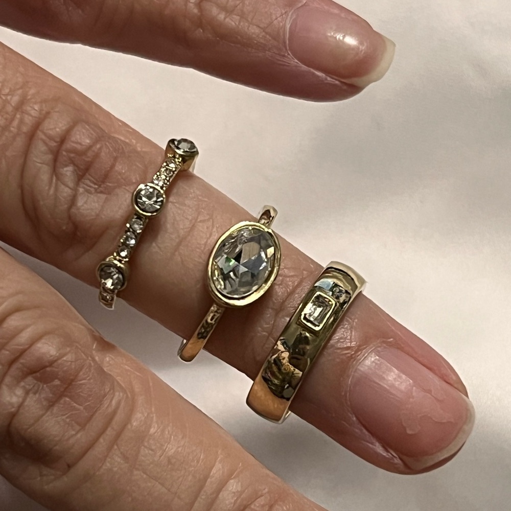 Elegant Gold Tone Ring Set